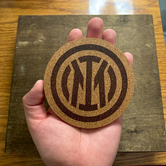 Inter Milan Logo Laser Engraved Cork Coaster - Picture 3 of 5